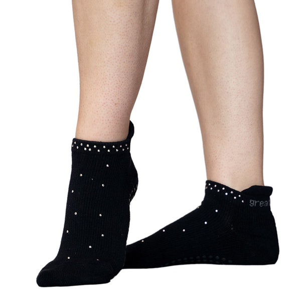 Riley Tab Back Grip Sock - Black / Studs - Great Soles