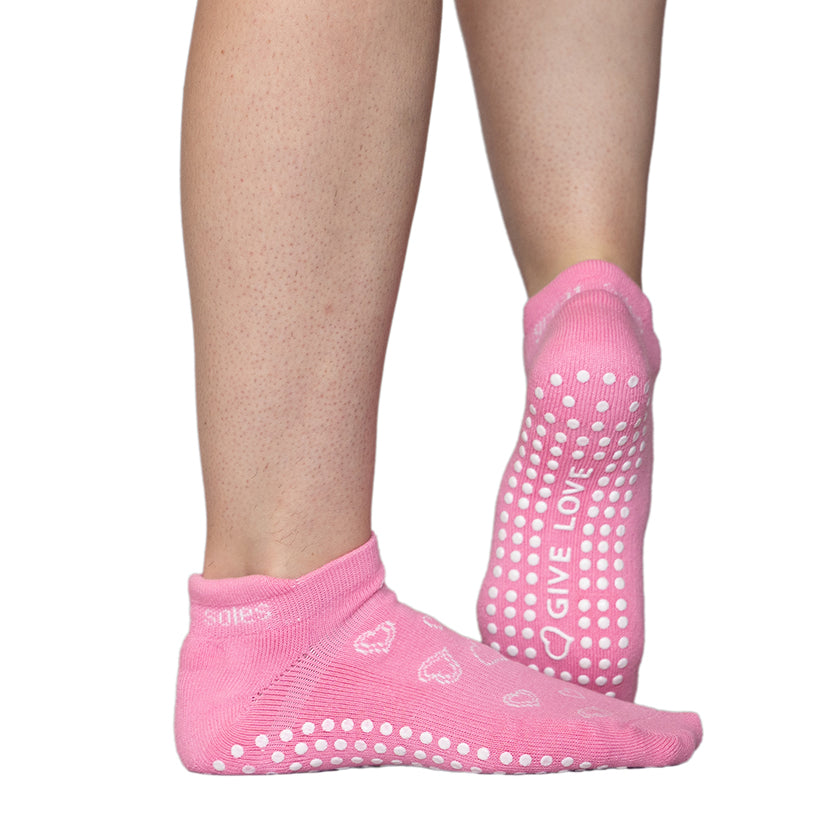 Crew Non Slip Grip Socks, Sporty Pink