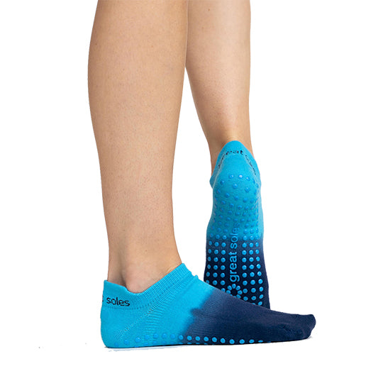 Rory Ombre Grip Sock - Caribbean Blue