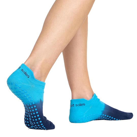 Great Soles Rory Ombre Grip Sock - Caribbean Blue