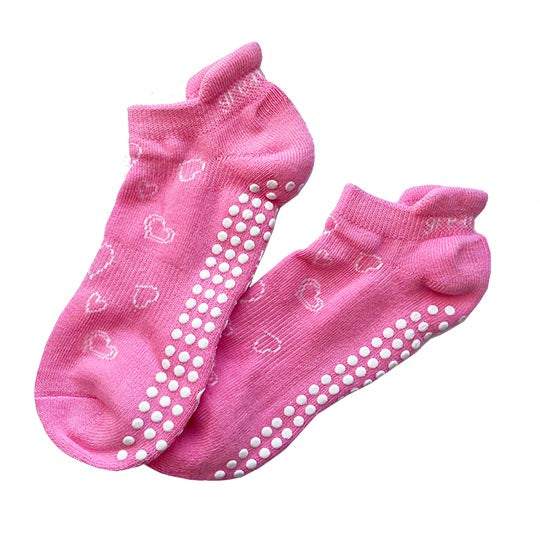 Yoga Pilates Grip Socks Small/Medium Hot Pink with Multi-Color